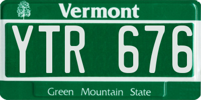 VT license plate YTR676