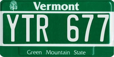 VT license plate YTR677