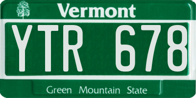 VT license plate YTR678