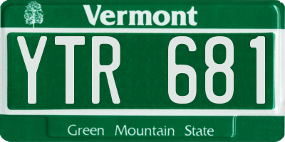 VT license plate YTR681