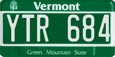 VT license plate YTR684