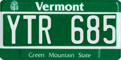 VT license plate YTR685