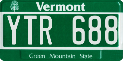 VT license plate YTR688