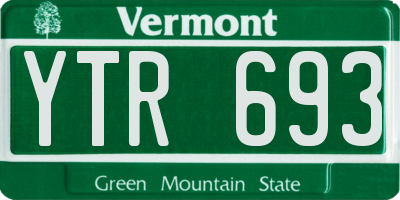 VT license plate YTR693