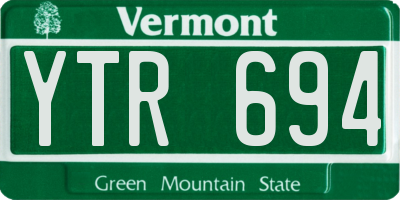 VT license plate YTR694