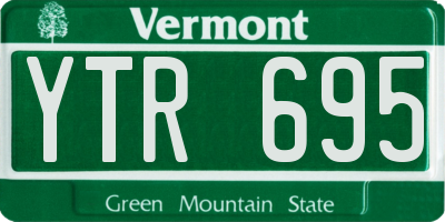 VT license plate YTR695