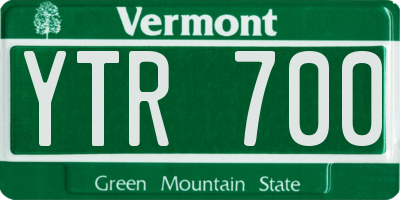 VT license plate YTR700