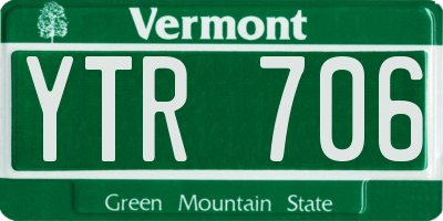 VT license plate YTR706