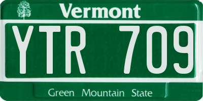 VT license plate YTR709