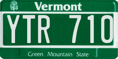 VT license plate YTR710