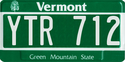 VT license plate YTR712