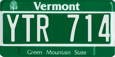 VT license plate YTR714