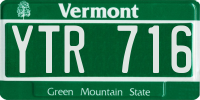 VT license plate YTR716