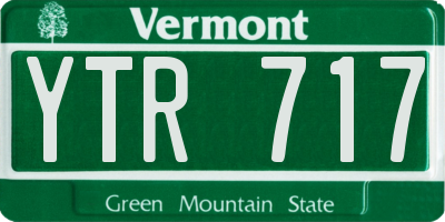 VT license plate YTR717