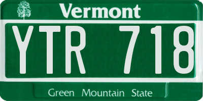 VT license plate YTR718