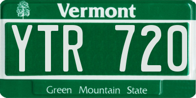 VT license plate YTR720