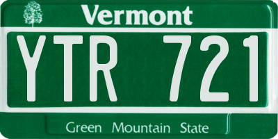 VT license plate YTR721