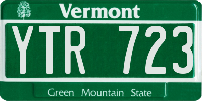 VT license plate YTR723