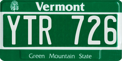 VT license plate YTR726