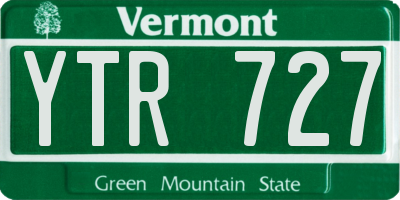 VT license plate YTR727