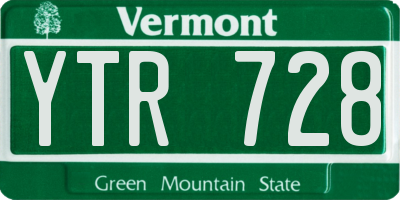 VT license plate YTR728