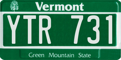 VT license plate YTR731