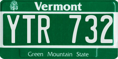 VT license plate YTR732