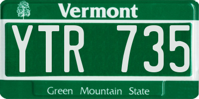 VT license plate YTR735