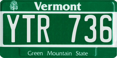 VT license plate YTR736
