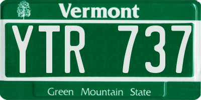 VT license plate YTR737
