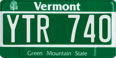 VT license plate YTR740