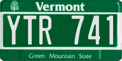 VT license plate YTR741