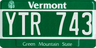 VT license plate YTR743