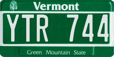 VT license plate YTR744