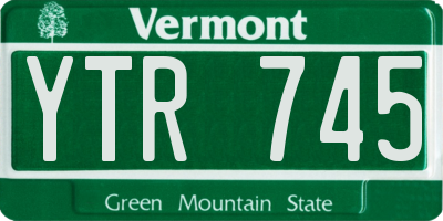 VT license plate YTR745