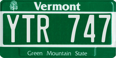 VT license plate YTR747