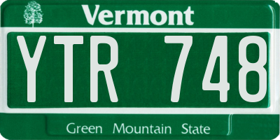 VT license plate YTR748