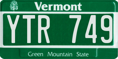 VT license plate YTR749