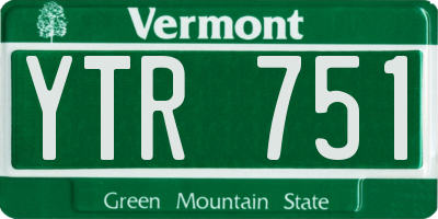 VT license plate YTR751