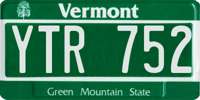 VT license plate YTR752