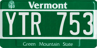 VT license plate YTR753