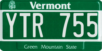 VT license plate YTR755