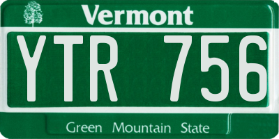 VT license plate YTR756