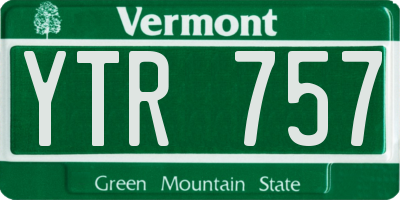 VT license plate YTR757