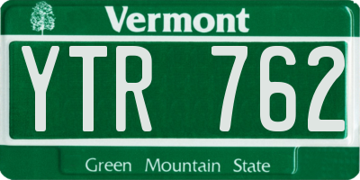 VT license plate YTR762