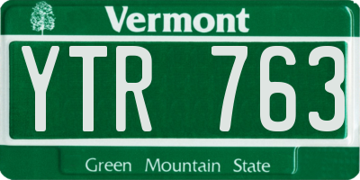 VT license plate YTR763