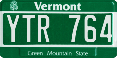 VT license plate YTR764