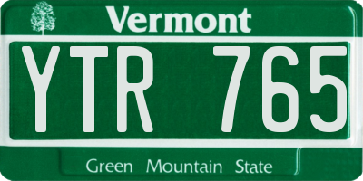 VT license plate YTR765