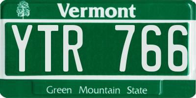 VT license plate YTR766