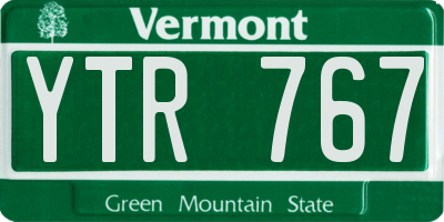 VT license plate YTR767